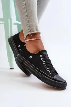 Hot Big Star Shoes Klasyczne Trampki Damskie Big Star NN274284 Czarne