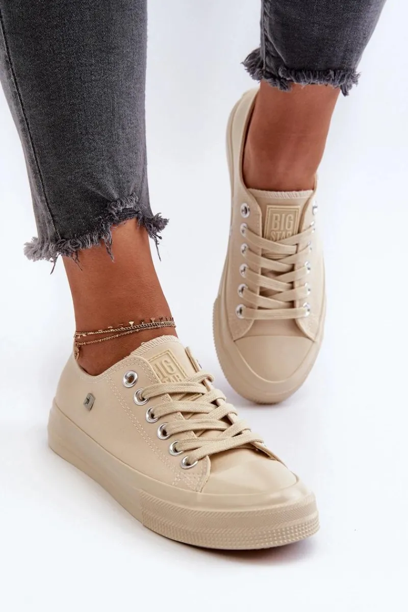 Trampki Damskie Big Star|Trampki Damskie Niskie>Big Star Shoes Klasyczne Trampki Damskie Big Star NN274286 Beżowe Beżowy