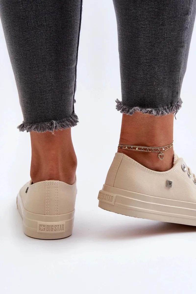 Trampki Damskie Big Star|Trampki Damskie Niskie>Big Star Shoes Klasyczne Trampki Damskie Big Star NN274286 Beżowe Beżowy