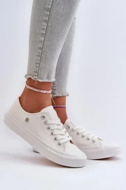 Trampki Damskie Big Star|Trampki Damskie Niskie>Big Star Shoes Klasyczne Trampki Damskie Big Star NN274285 Białe Biały