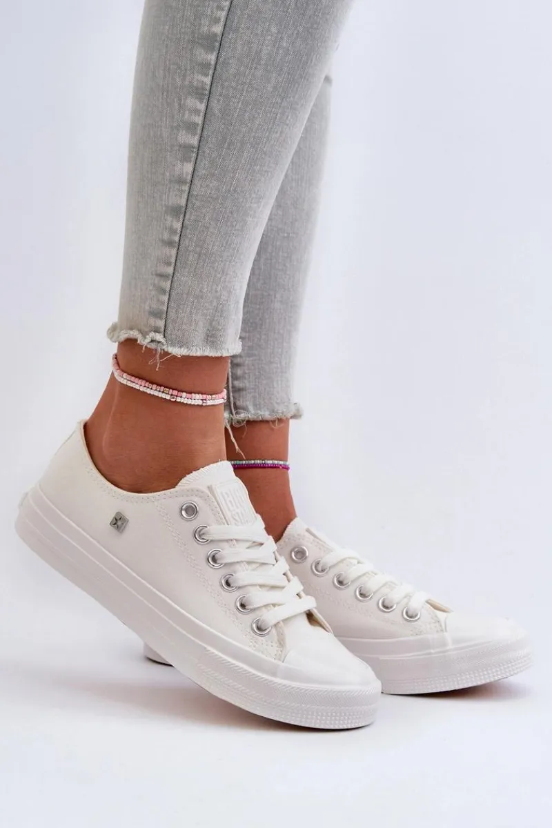 Trampki Damskie Big Star|Trampki Damskie Niskie>Big Star Shoes Klasyczne Trampki Damskie Big Star NN274285 Białe Biały