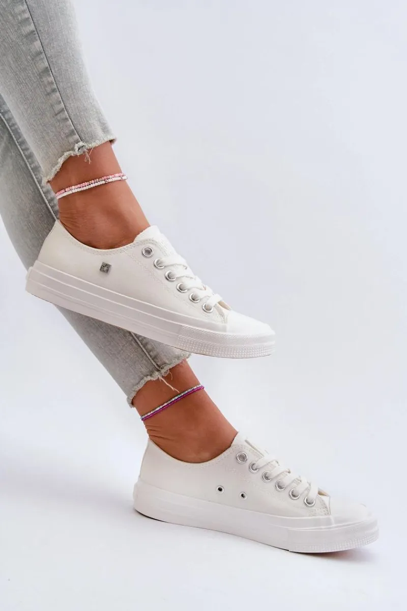 Trampki Damskie Big Star|Trampki Damskie Niskie>Big Star Shoes Klasyczne Trampki Damskie Big Star NN274285 Białe Biały