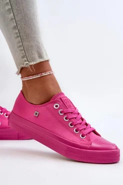 Hot Big Star Shoes Klasyczne Trampki Damskie Big Star NN274290 Fuksja Różowy
