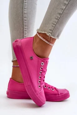 Hot Big Star Shoes Klasyczne Trampki Damskie Big Star NN274290 Fuksja Różowy