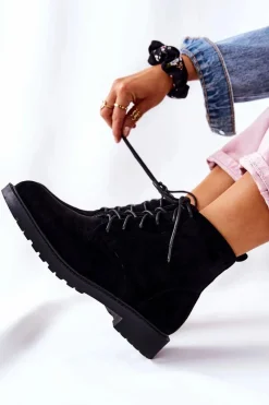 Czarne Botki|Botki Zimowe Damskie><noscript><img width=