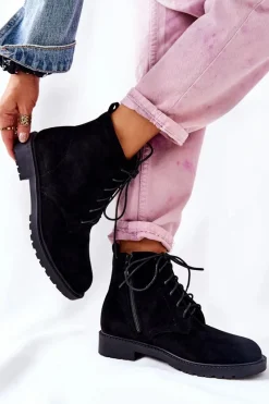 Czarne Botki|Botki Zimowe Damskie><noscript><img width=