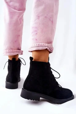 Czarne Botki|Botki Zimowe Damskie><noscript><img width=