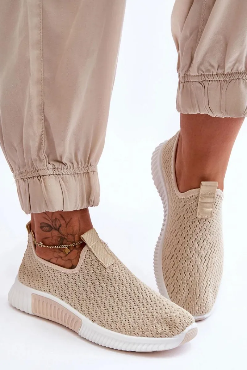 Buty Sportowe Na Platformie|Sneakersy Damskie>Boto Klasyczne Wsuwane Buty Sportowe Beżowe Frankie