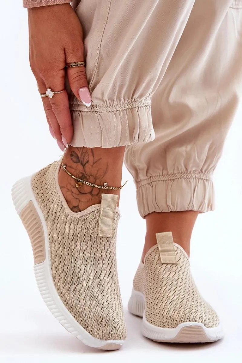 Buty Sportowe Na Platformie|Sneakersy Damskie>Boto Klasyczne Wsuwane Buty Sportowe Beżowe Frankie