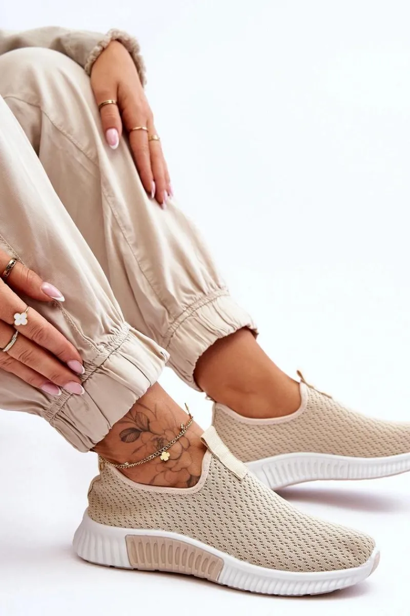 Buty Sportowe Na Platformie|Sneakersy Damskie>Boto Klasyczne Wsuwane Buty Sportowe Beżowe Frankie