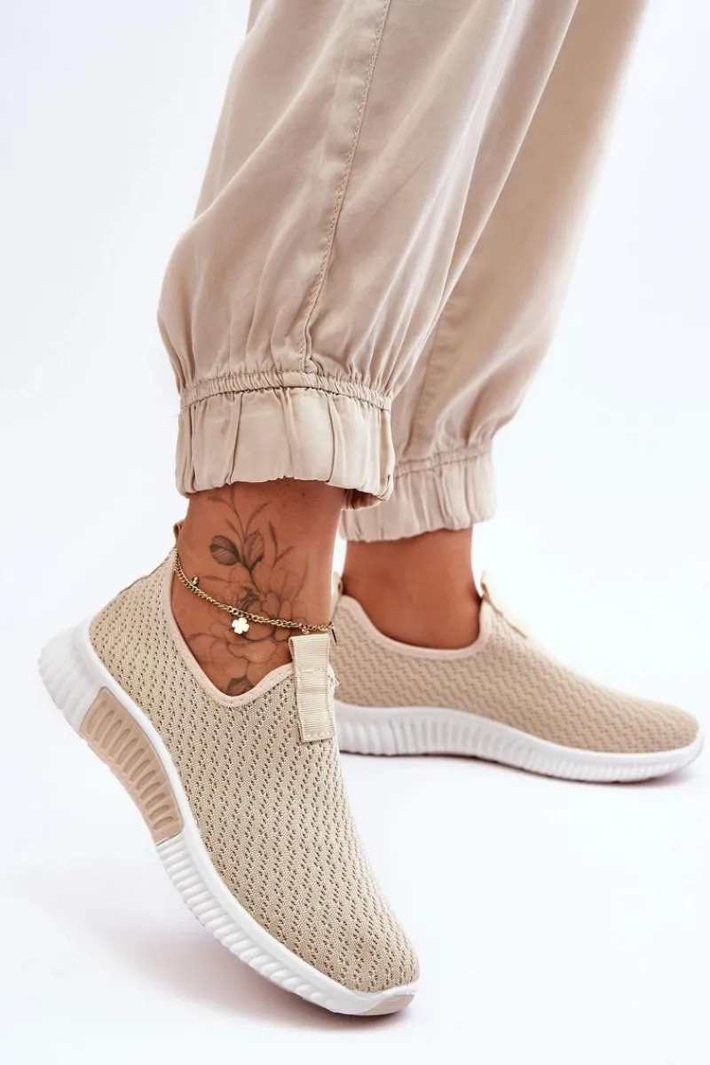 Buty Sportowe Na Platformie|Sneakersy Damskie>Boto Klasyczne Wsuwane Buty Sportowe Beżowe Frankie