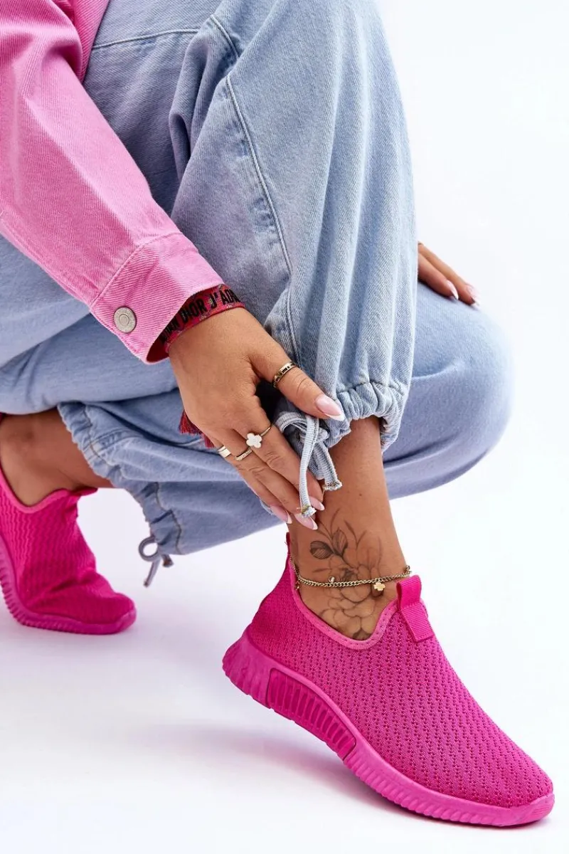 Buty Sportowe Na Platformie|Sneakersy Damskie>Boto Klasyczne Wsuwane Buty Sportowe Fuksja Frankie