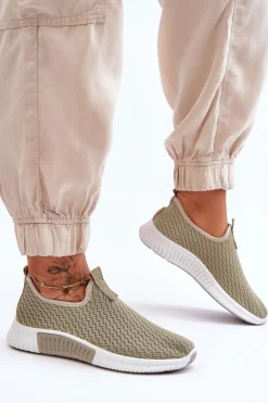 Hot Boto Klasyczne Wsuwane Buty Sportowe Zielone Frankie