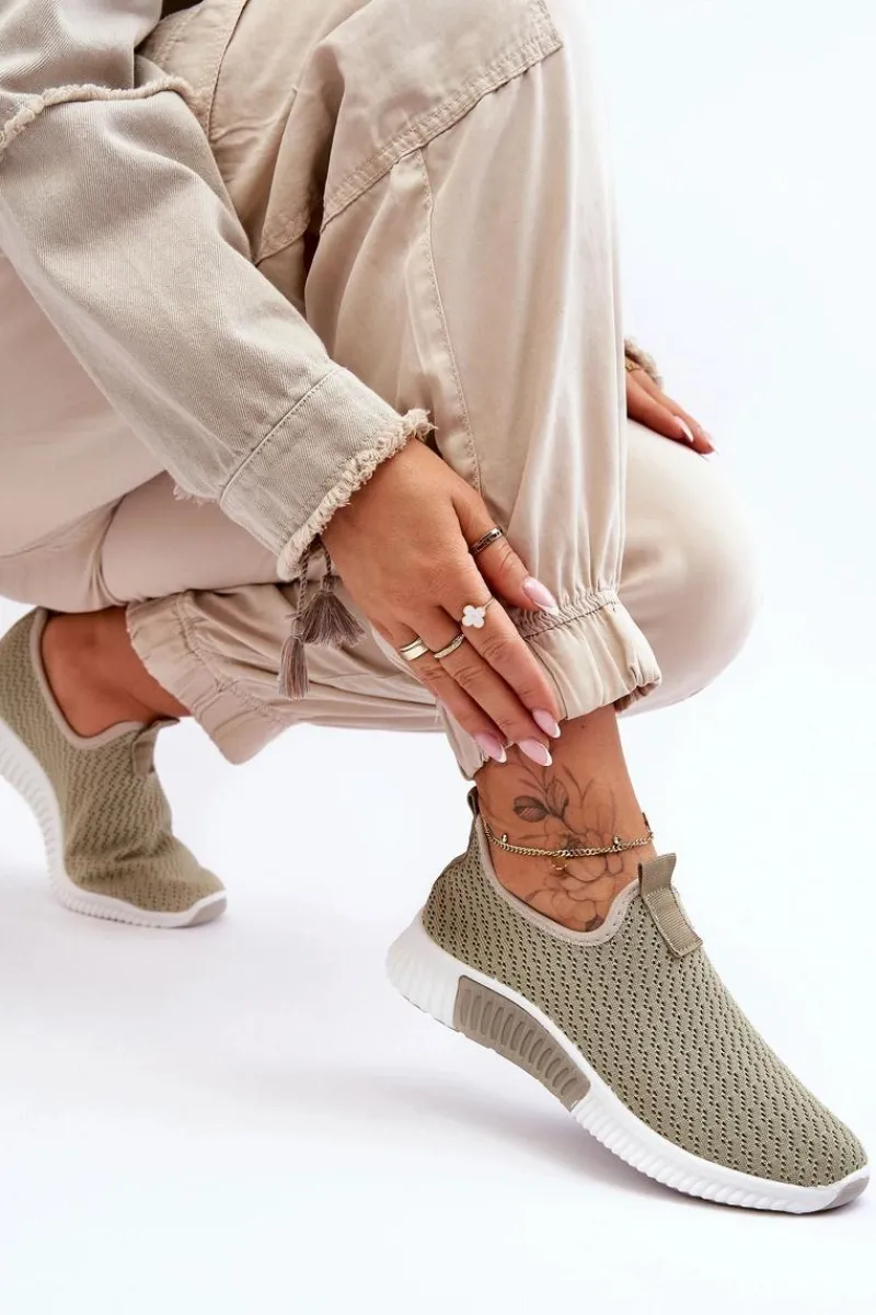 Hot Boto Klasyczne Wsuwane Buty Sportowe Zielone Frankie