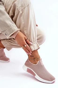 Sneakersy Damskie>Boto Klasyczne Wsuwane Buty Sportowe Jasnoróżowe Frankie