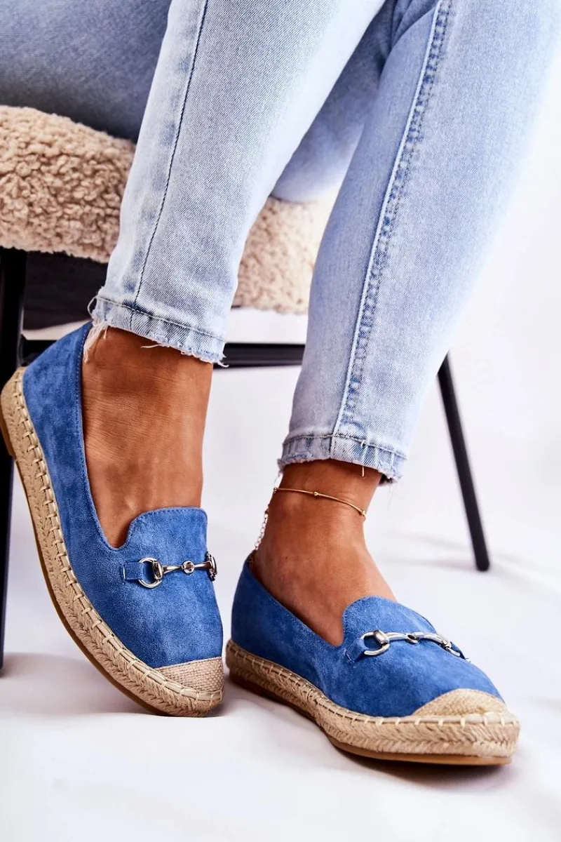 Klasyczne Wsuwane Damskie Espadryle Niebieskie Oresa Damskie Czarne Espadryle