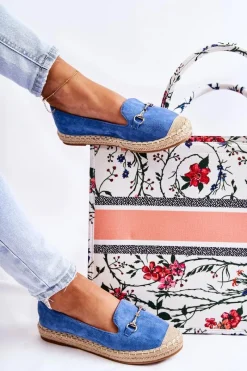 Klasyczne Wsuwane Damskie Espadryle Niebieskie Oresa Damskie Czarne Espadryle