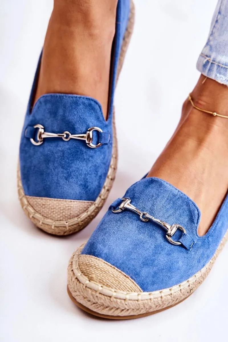 Klasyczne Wsuwane Damskie Espadryle Niebieskie Oresa Damskie Czarne Espadryle