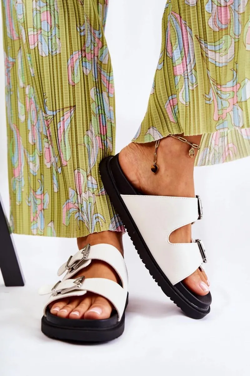 Sale Boto Klasyczne Wsuwane Klapki Damskie Białe Weston