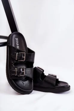 Discount Boto Klasyczne Wsuwane Klapki Damskie Czarne Weston