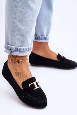 New Klasyczne Wsuwane Mokasyny Czarne Carly Damskie Loafersy Damskie|Mokasyny Damskie Zamszowe