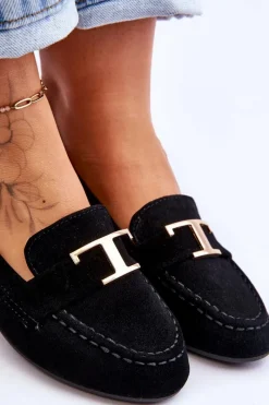 New Klasyczne Wsuwane Mokasyny Czarne Carly Damskie Loafersy Damskie|Mokasyny Damskie Zamszowe