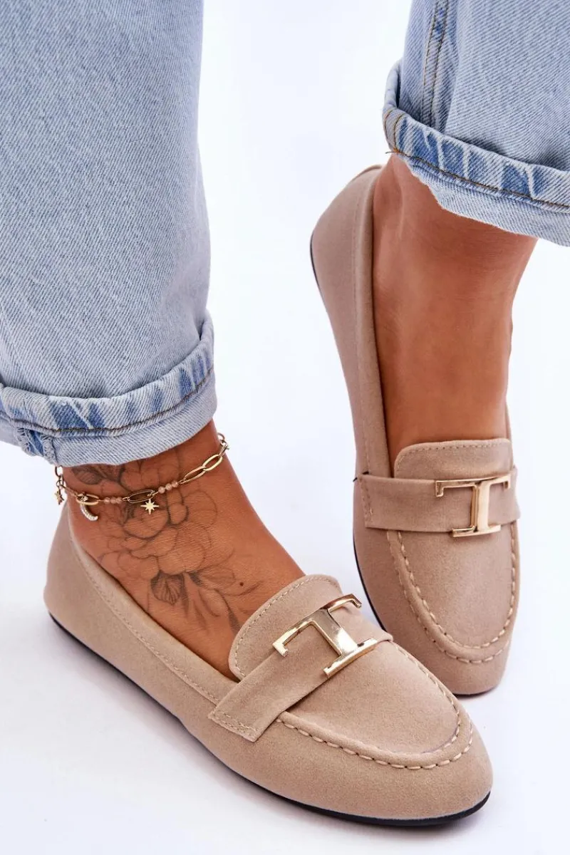 Online Klasyczne Wsuwane Mokasyny Jasnobeżowe Carly Damskie Mokasyny Damskie Zamszowe