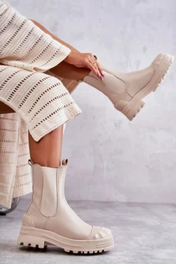 Brązowe I Beżowe Botki|Botki Płaskie><noscript><img width=