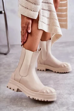 Brązowe I Beżowe Botki|Botki Płaskie><noscript><img width=