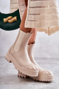 Brązowe I Beżowe Botki|Botki Płaskie><noscript><img width=