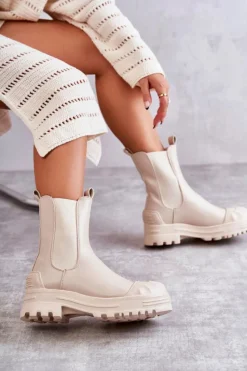 Brązowe I Beżowe Botki|Botki Płaskie><noscript><img width=