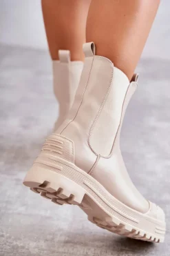 Brązowe I Beżowe Botki|Botki Płaskie><noscript><img width=