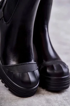 Sale Boto Klasyczne Wysokie Workery Botki Czarne Bassti