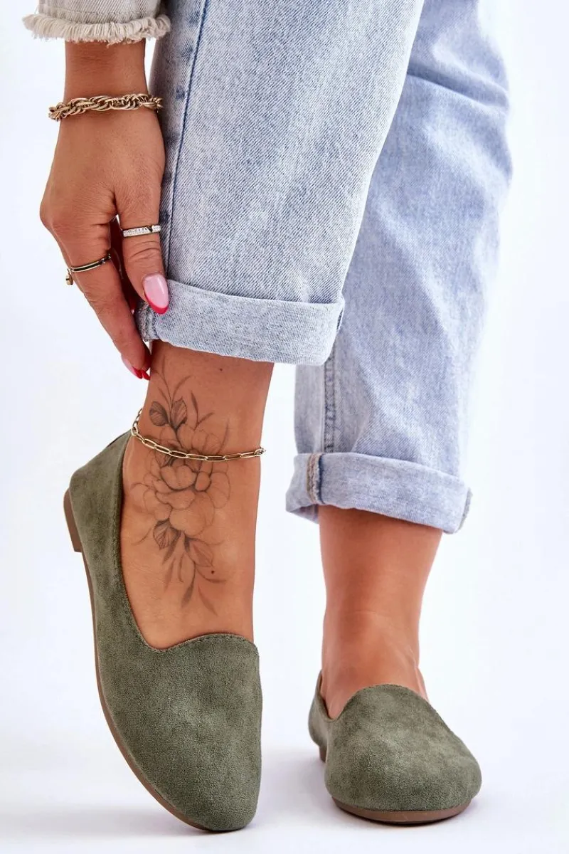 Sale Boto Klasyczne Zamszowe Baleriny Zielone Nash