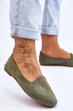 Sale Boto Klasyczne Zamszowe Baleriny Zielone Nash