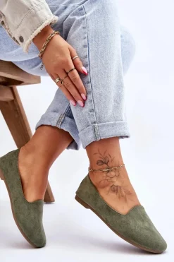 Sale Boto Klasyczne Zamszowe Baleriny Zielone Nash