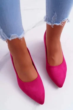 New Boto Klasyczne Zamszowe Czółenka Fuksja Rheya