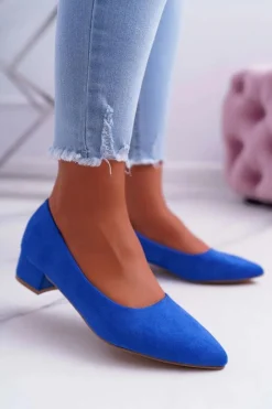 Czółenka Zamszowe|Czółenka Klasyczne>Boto Klasyczne Zamszowe Czółenka Niebieskie Rheya