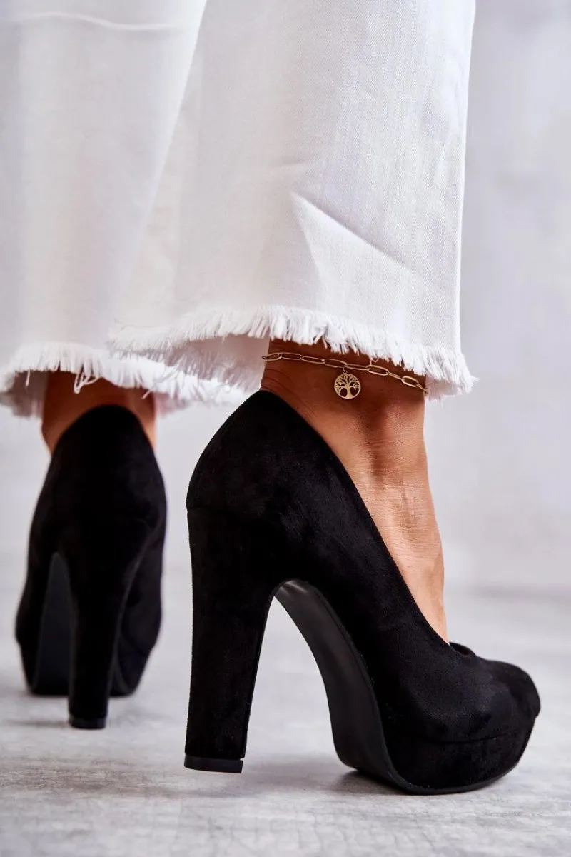 Best Boto Klasyczne Zamszowe Czółenka Na Obcasie Czarne Soro