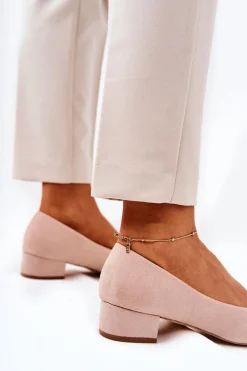 Sale Boto Klasyczne Zamszowe Czółenka Beżowe Rheya