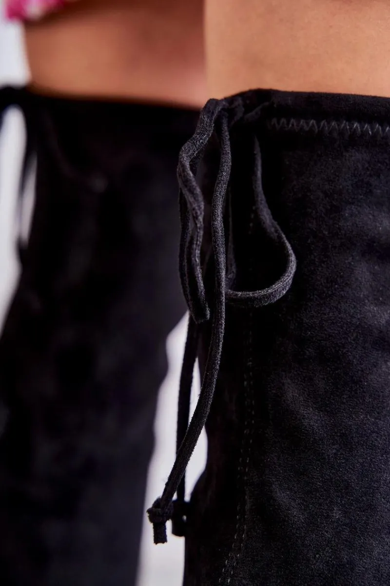 Online Boto Klasyczne Zamszowe Kozaki Muszkieterki Czarne Clarissa