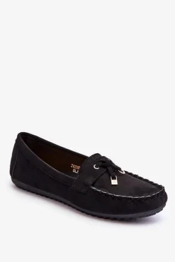 Sale Boto Klasyczne Zamszowe Mokasyny Czarne Good Time Czarny