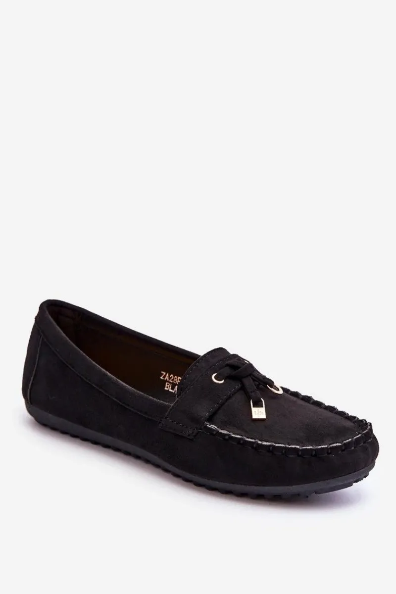 Sale Boto Klasyczne Zamszowe Mokasyny Czarne Good Time Czarny