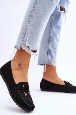 Sale Boto Klasyczne Zamszowe Mokasyny Czarne Good Time Czarny