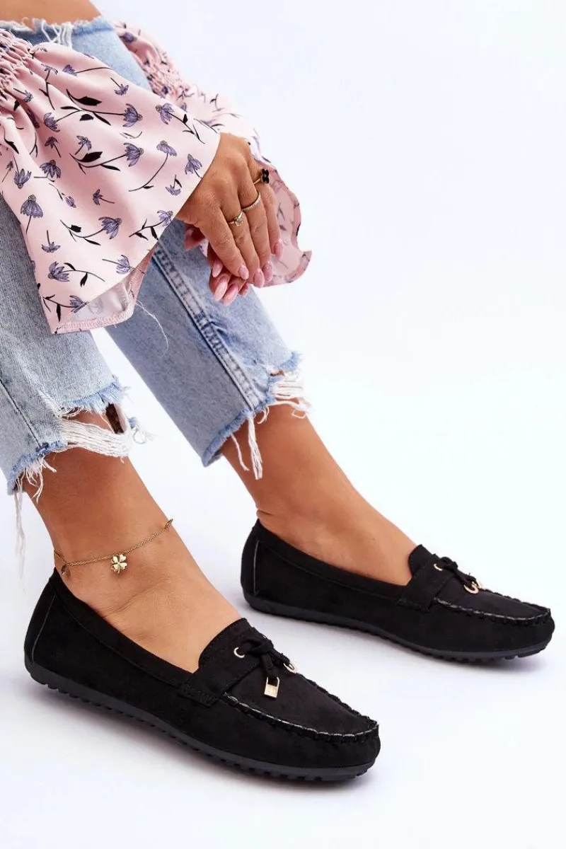 Sale Boto Klasyczne Zamszowe Mokasyny Czarne Good Time Czarny