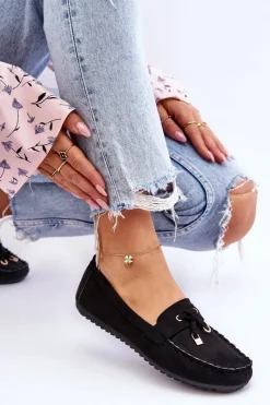 Sale Boto Klasyczne Zamszowe Mokasyny Czarne Good Time Czarny