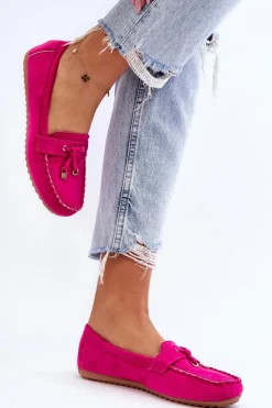 Best Klasyczne Zamszowe Mokasyny Fuksja Good Time Damskie Loafersy Damskie|Mokasyny Damskie Zamszowe