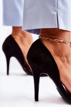 Discount Boto Klasyczne Zamszowe Szpilki Czarne Sofya