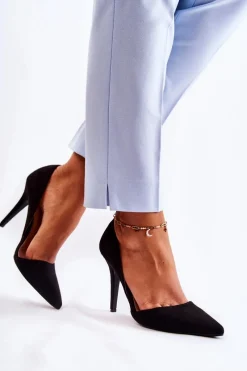 Discount Boto Klasyczne Zamszowe Szpilki Czarne Sofya