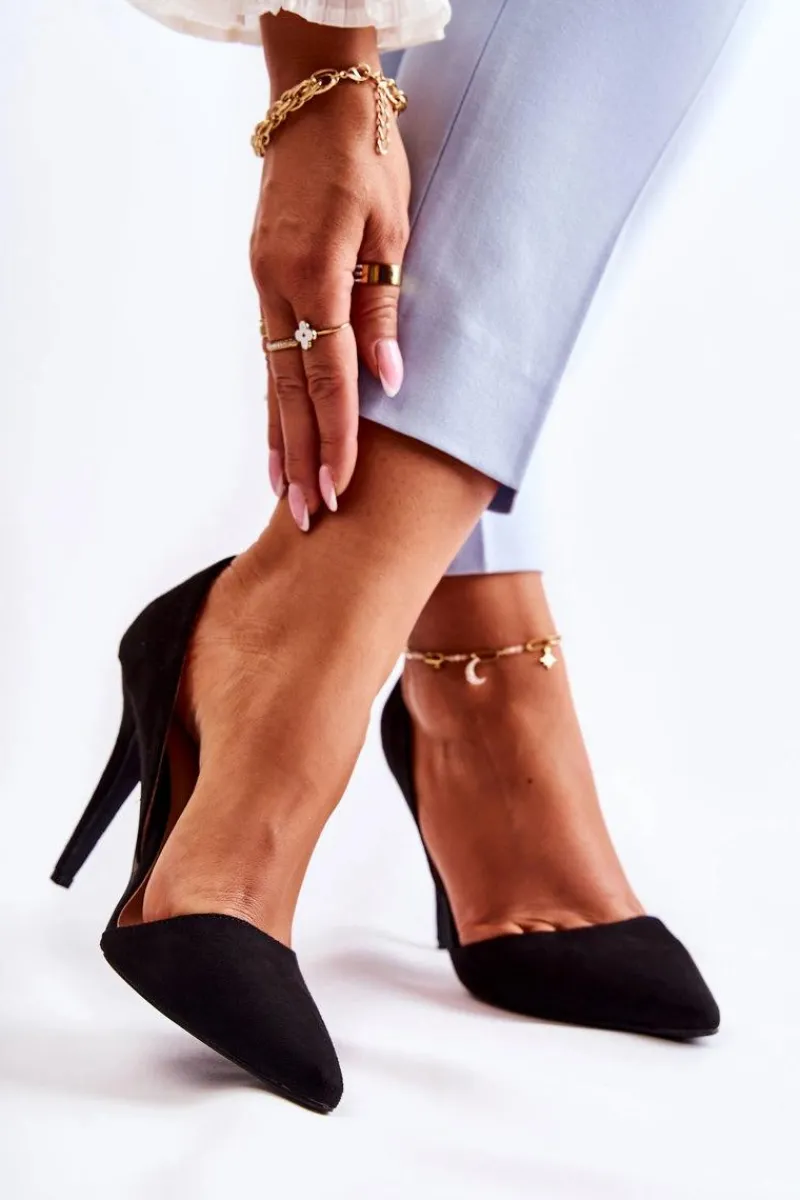 Discount Boto Klasyczne Zamszowe Szpilki Czarne Sofya